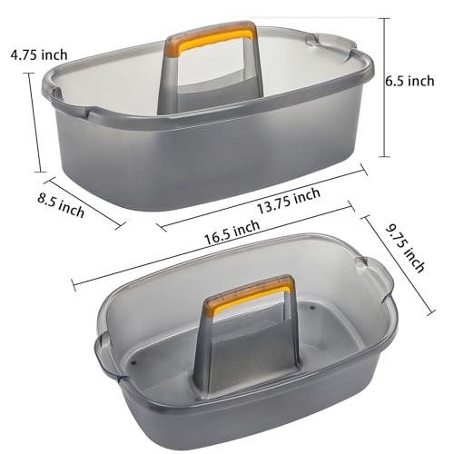 TOPZEA 2 Pack Cleaning Supplies Caddy, Plastic Large Cleaning Supply Storage Bucket with Handle, Portable Shower Tote Caddy Household Tools Organizer Baskets for Bathroom, Kitchen Under Sink