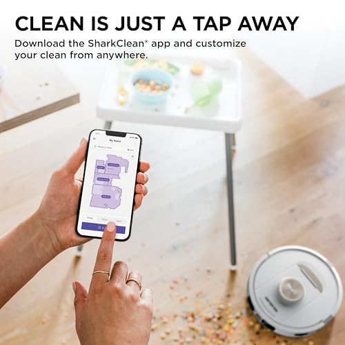Shark Stratos | 2-in-1 Robot Vacuum & Mop for Carpets & Hard Floors | Powerful Suction & Mopping for Pet Hair | Self-Empty & Self-Clean NeverTouch Base | 60-Day Capacity | HEPA | White | AV2700ZE