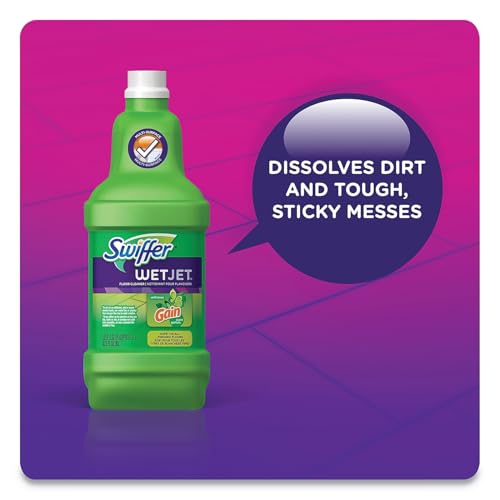 Procter & Gamble Swiffer 77809 Wetjet System Cleaning-Solution Refill, Original Scent, 1.25 L Bottle, 4/Carton