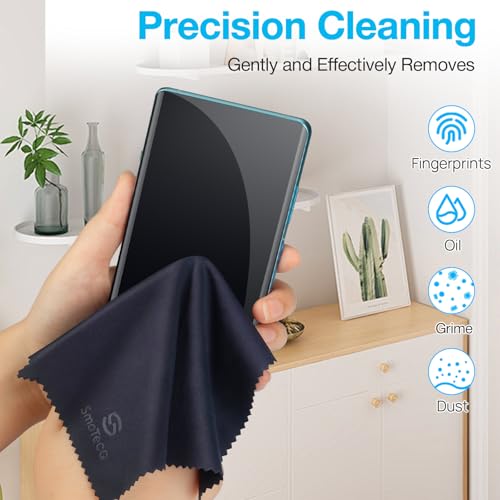 SmoTecQ 6 Pack Premium Microfiber Glasses Cleaning Cloths - Ultra Soft & Scratch Free for Eyeglasses, Sunglasses, Camera Lenses, Tablets & Screens - Washable & Reusable