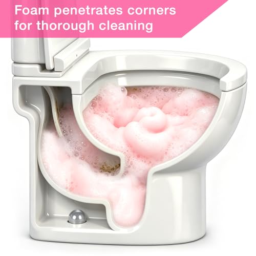 VIVIPOMEIO Foaming Toilet Cleaner Pump, Thick Clinging Foam for Easy Scrubbing, Pressurized Foam Spray for Toilet Bowl Stain & Odor Removal, Multi-Surface Bathroom Cleaner