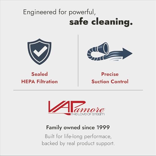 Vapamore MR-500 Vento Canister Vacuum, Professional-Grade Vacuum System with Turbo Pet Brush, Adjustable Suction, Extended Reach and 26’ Power Cord