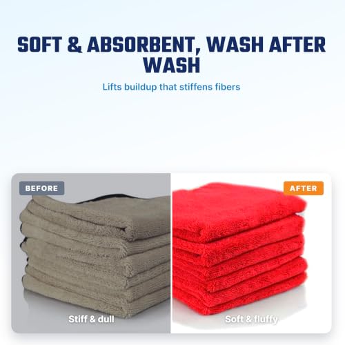 Chemical Guys Microfiber Cleaning Cloth and Car Wash Towel Detergent - Concentrated Cleaner for Towels, Microfiber Cloths, and Pads - Removes Dirt, Wax, Grease, Stains, Orange Scent - 16 oz