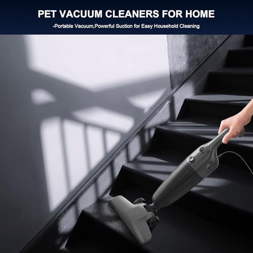 Cotiro Corded Stick Vacuum Cleaner, Lightweight High Power Handheld Vac with Crevice Tool for Home, Apartment, Carpet, Pet Hair & Hardwood Floors, Black