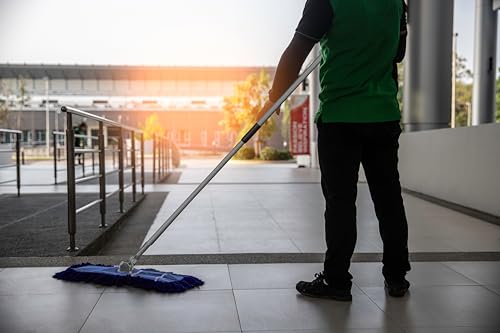 Ultimate Dust Mop Kit: Industrial-Grade Performance, Heavy-Duty Frame, Telescopic Handle - Blue 36 Inch