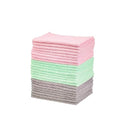 Amazon Basics Microfiber Cleaning Cloths, Ultra-Soft and Highly Absorbent, Streak-Free, Lint-Free, Scratch-Free, Washable, for Car Detailing and Glass Cleaning, 16" x 12", Green/Gray/Pink, 24-Pack
