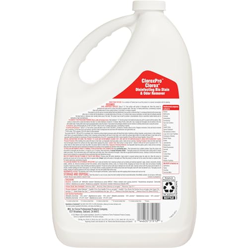 CloroxPro Clorox Disinfecting Bio Stain and Odor Remover Refill, 128 Fluid Ounces, Pack of 4 (Packaging May Vary)