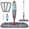 Microfibre Spray Floor Mops for Floor Cleaning, Domi-Patrol Cleaning Mops for Hardwood Laminate Tiles Floors, Dry Wet Mop Dust Mops with 3 Mop Heads Replacement Pads & 635 ML Bottle
