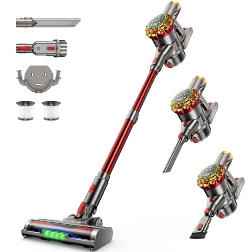 AIPOWAY Cordless Vacuum Cleaner 580W 50Kpa Vacuum Cleaners for Home, 65 Mins Battery Stick Vacuum Anti-Tangle, Self-Standing, 8-in-1 Lightweight Vacuum for Hardwood Floor/Carpet/Pet Hair