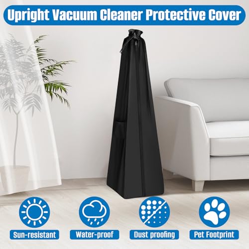 SIRUITON Household Upright vacuum cleaner Storage Bag, Upright vacuum cleaner Protective Cover, dustproof and waterproof,black（ Only Bag）