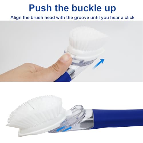 CELOX Dish Brush with Soap Dispenser, Scrub Brush for Kitchen Cleaning