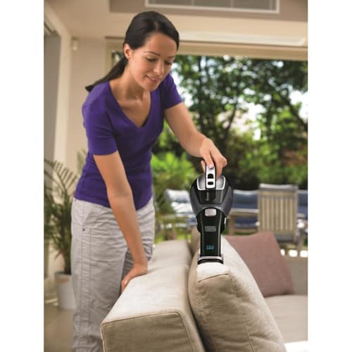 BLACK+DECKER dustbuster 20V Hand Vacuum Cordless Rechargeable, Car Vacuum Portable, Powerful Suction AdvancedClean Hand Vac with Extendible Crevice Tool, Flip-Up Brush and Charging Base (BDH2000L)