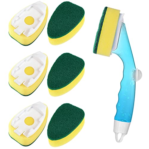Dishwand Refills with Handle, Dish Wand Refill Replacement Sponge Head 6Pcs