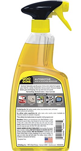 Goo Gone Automotive Cleaner - 24 Ounce - Bumper Stickers, Gum, Bird Droppings, Tree Sap, Spray Paint, Brake Dust and Asphalt