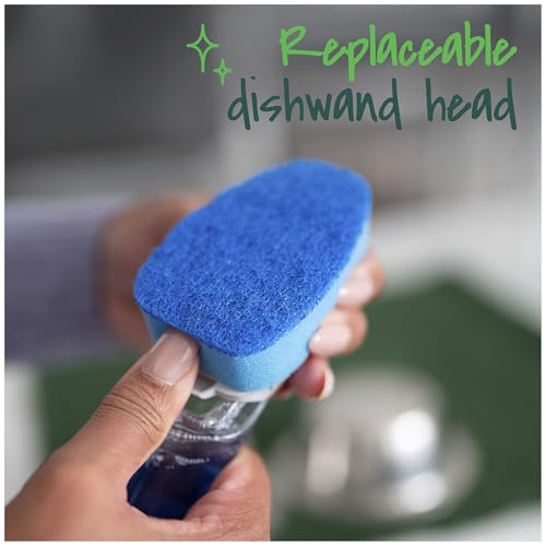 Scotch-Brite Non-Scratch Dishwand Kit, Includes 1 Wand & 8 Refill Pads, Keep Hands Out of the Mess, Blue