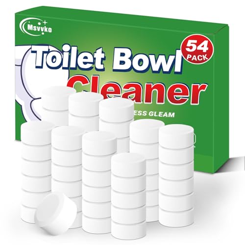 Msvvko Toilet Bowl Cleaners Bleach Tablets 54 PACK, Automatic Toilet Tank Cleaner, Bathroom Cleaner Against Tough Stains, No Scrubbing, Continuous Clean, Sparkling Fresh
