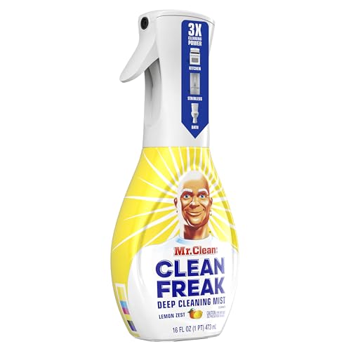 Mr. Clean Clean Freak Multi Surface Cleaning Spray, Deep Cleaning Mist Starter Kit and Refill Bundle, Lemon Zest Scent, 64 fl oz