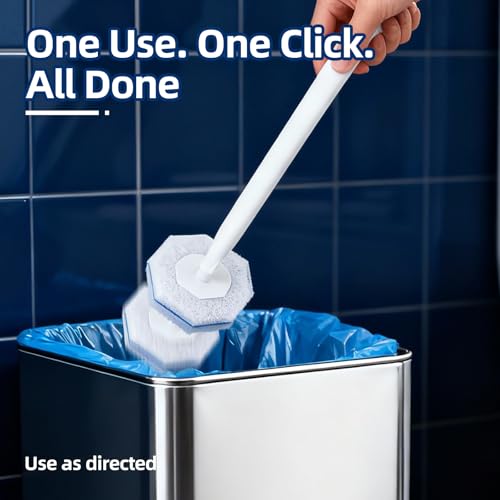 60 Count Toilet Cleaner Refill Pads Compatible with Clorox ToiletWand, High-Density Disposable Toilet Brush Refills for Powerful Scrubbing