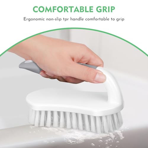 SetSail Scrub Brush, Heavy-Duty Scrub Brushes for Cleaning with Stiff Bristles Cleaning Brush for Shower, Bathroom, Carpet, Kitchen and Bathtub Scrubber - 2 Pack