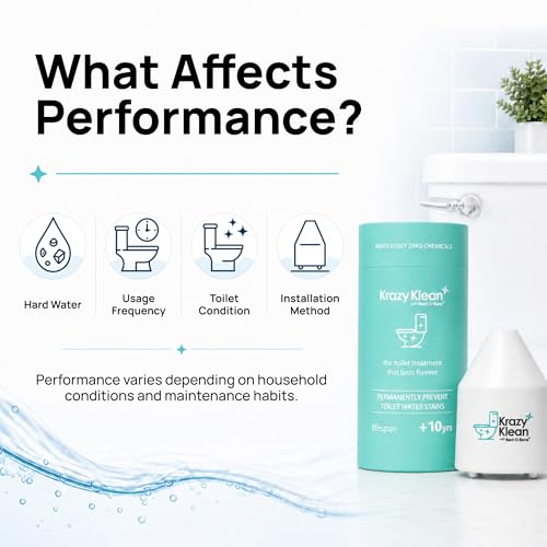 Krazy Klean Automatic Toilet Cleaner - Continuous Flush Cleaning System - Helps Reduce Buildup & Stains - Easy Install, No Daily Scrubbing - 1 Count