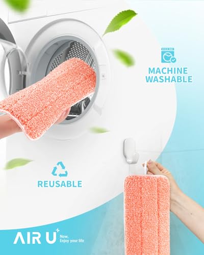 Power Scrubbing Reusable Mop Pads for Swiffer Wet Jet Mops (6 Pack), Wet Jet Refills, Wet Pads Refill, Washable Microfiber Mop Pads for Floor Cleaning Wet Dry Use