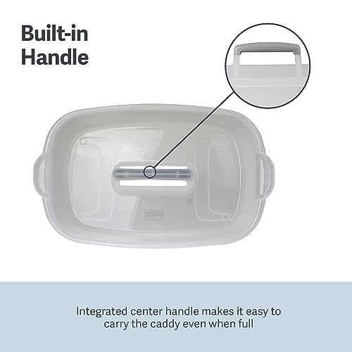 Casabella Plastic Multipurpose Cleaning Storage Caddy with Handle, 1.5-Gallon, Clear