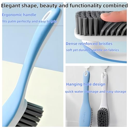 Scrub Cleaning Brush for Stains Laundry Brush Soft Bristle Cleaning Brushes Small Brushes for Cleaning Scrubbing Brush for Clothes,Shoes,Carpet,Bags,Bathroom, Floor -2 Pack