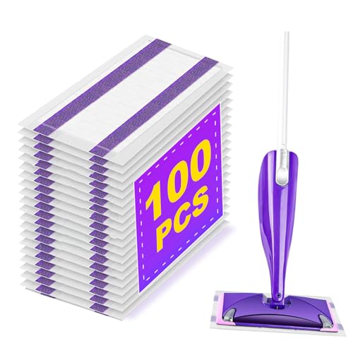 100 Pack Disposable Wetjet Pads Refills for Swiffer Wet Jet Mops, 4 Layers Thickened | Super Heavy-Duty Absorbent | Stickiness, Absorbent for Household Cleaning & Suit All Multi-Surface