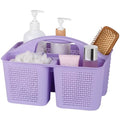 UUJOLY Plastic Portable Shower Caddy Basket Bucket, Cleaning Shower Basket with Handle Compartments Storage Basket Organizer for Bathroom Kitchen College Dorm Sink, Purple