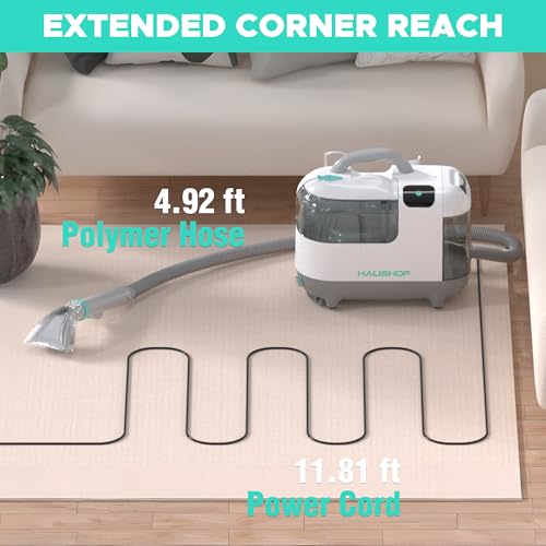 HAUSHOF Steam Portable Carpet and Upholstery Cleaner Machine, Instant Heating Portable Carpet Cleaner with Steam & HotWater & Cold Water System, Steam Cleaner for Carpets, Cars, Furniture, Couch