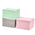 Amazon Basics Microfiber Cleaning Cloths, Ultra Absorbent, Scratch Free, Non-Abrasive, Reusable and Washable, All-Purpose, Car Detailing, 16" x 12", Green/Gray/Pink, 36-Pack