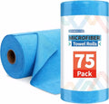HOMERHYME Microfiber Cleaning Cloth Roll, 75 Pack Tear Away Microfiber Towel, Reusable Washable Shop Towels, Lint Free All-Purpose Cleaning Rags Wash Cloths for Home Car Kitchen Automotive 11.5"x11.5"