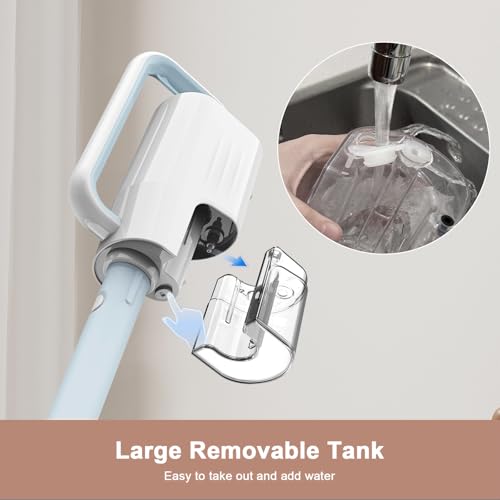 Steam Cleaner, 6 in1 Rotated Steam Mop Cleaner with 2 Modes, 2 Microfiber Pads, 400ML Removable Tank, 23FT Power Cable, Detachable Steam Mops for Floor, Laminate Floor, Tiles Cleaning (Ice Blue)