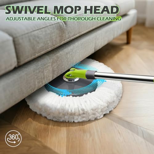 Spin Mop Bucket System,Masthome Pedal Spin Mop and Bucket with Wringer Set,EasyWring Microfiber Mop with 3 Mop Pads,360°Spinning Floor Cleaning System - Home & Office Suitable