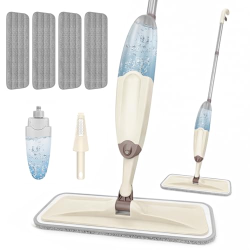 HOMTOYOU Wet Mop for Floor Cleaning: Spray Mop for Multi-Surface Floors