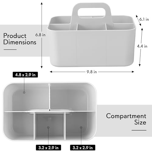 Tiawudi 2 Pack Caddy Organizer with Handle, Portable Plastic Caddy, Storage Organization for Cleaning, Bath, Makeup, Art, Craft, Stationery, Classroom and Office, Tote Organizer