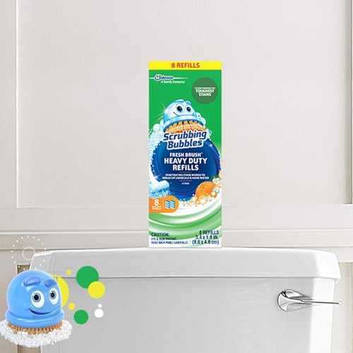 Scrubbing Bubbles Flushable Toilet Wand Refills, Fresh Brush Heavy Duty Toilet Cleaner Refill Pads, Cleans Limescale & Fights Odors, Citrus Scent, 8 Count, Pack of 2