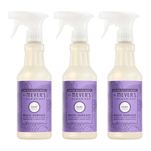 MRS. MEYER'S CLEAN DAY Multi-Surface Everyday Cleaner, Lilac Scent, 16 Ounce Bottle (Pack of 3)