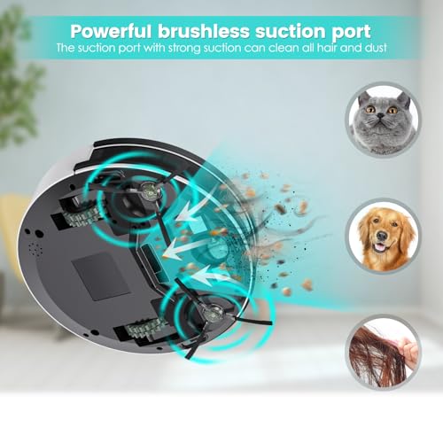 Lefant Robot Vacuum Cleaner, 120 Mins Runtime, Compact Design, Low Noise, Powerful Suction, Wi-Fi/App/Voice Control, Self-Charging, Scheduled Cleaning, Ideal for Pet Hair and Hard Floors, M210 Black