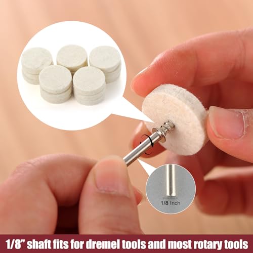 103 PCS Polishing Kit Compatible with Dremel Tools, 1” Mini Wire Brush Bits for Rotary Tool Accessories, Abrasive Buffing Wheels 120-800 Grit, 1/8 in Shank, Small Sanding Kit for Metal, Resin, Wood