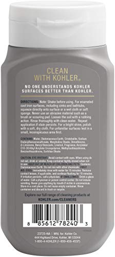 KOHLER K-23725-NA Cast Iron Cleaner, For Kitchen and Bathroom, 8 oz Bottle, Non-abrasive Cream-based Cleaner