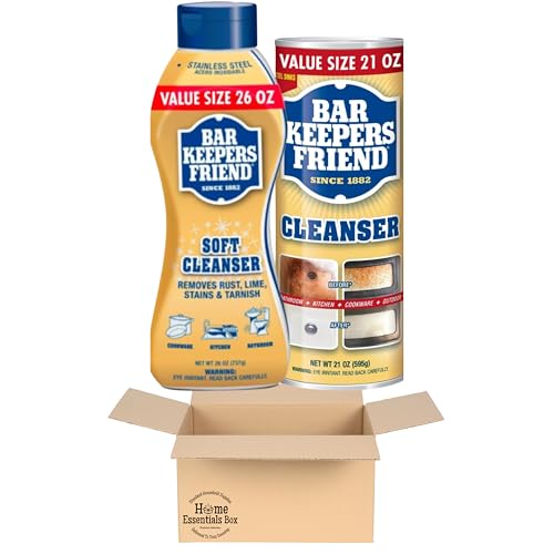 Home Essentials Box Bar Keeper Friend All-Purpose Soft Cleanser (26 fl oz) + All-Purpose Powder Cleanser (21 fl oz)