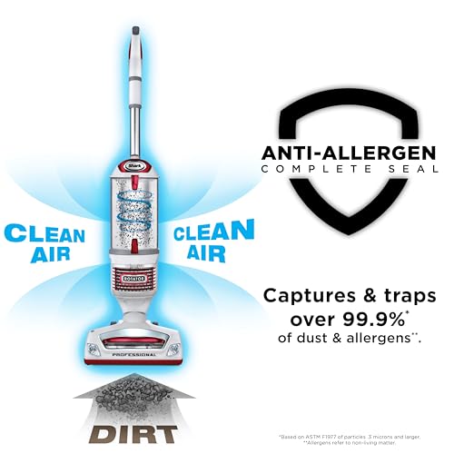 Shark Upright Vacuum Cleaner | Rotator Lift-Away | Pet Hair, Carpet & Hard Floor Cleaning | Dusting Brush, Upholstery & Crevice Tools | HEPA Filter | Swivel Steering | Headlights | White/Red | NV501