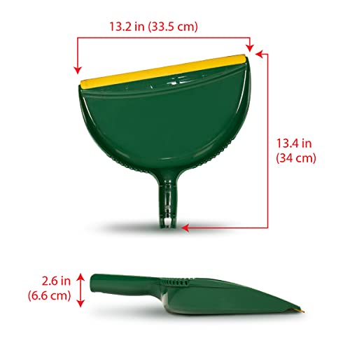 Pine-Sol Jumbo Dustpan, 13.2” | Heavy Duty Dust Pan with Rubber Edge | Clip-On Design Attaches to Standard Broom Sticks