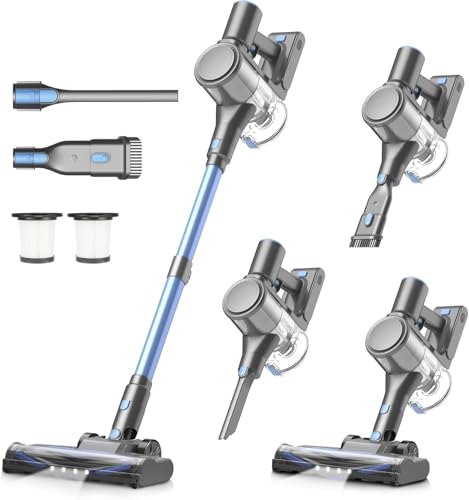 Zefiro Cordless Vacuum Cleaners for Home, 450W /40Kpa 50Mins Stick Vacuum Cleaner, Anti-Tangle Rechargeable Wireless Vacuum for Pet Hair/Carpet/Hardwood Floor