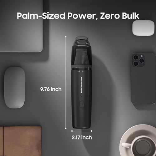 A9life Handheld Vacuum Cordless, Car Vacuum Portable with 2 Suction Modes, Blow & Suction 2-in-1, Mini Vacuum Cleaner Rechargeable for Car, Home, Pet Hair, Office, Desk, Keyboards (Black)