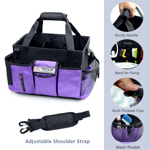 FRECOLSH Cleaning Caddy for Cleaning Suppliers Organizer with Pockets for House Cleaning Essentials, Cleaning Organizer, Wearable Cleaing Bag Tote, Storage Caddy for Housekeeping