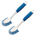 PHYEX 2-Pack Dish Brushes with Scraper, Durable Nylon Bristles Kitchen Scrub Brush, Dish Scrubber with Handle for Pans, Sink, Bathroom