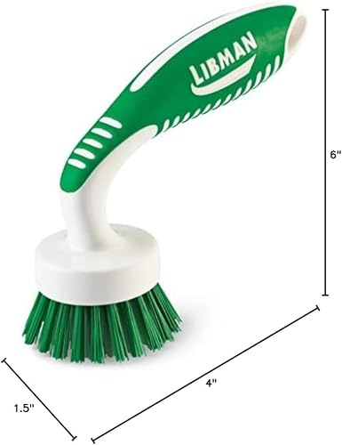 Libman Curved Kitchen Brush, Cleaning Scrub Brushes, Ergonomic Dish Scrubber Cleaner 3 PK