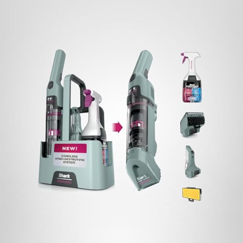 Shark StainForce Cordless Spot Cleaner, Dual-Activated Easy Spray Formula, OXY-Powered Stain Cleaning, Indoor + Outdoor, Carpets, Upholstery, Car Seats & Stairs, Pet Urine & Odor Remover, HX101